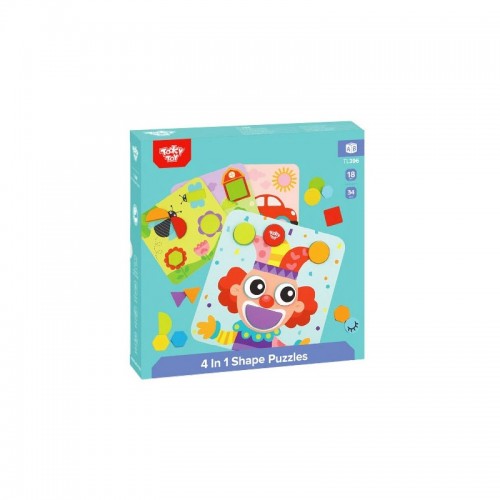 Tooky Toy Ξύλινο Παλζ Σχήματα 4 Σε 1 (TL396)