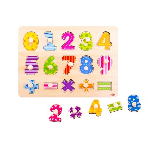 Tooky Toy Ξύλινα Σφηνώματα Αριθμοί & Σύμβολα (TY851)
