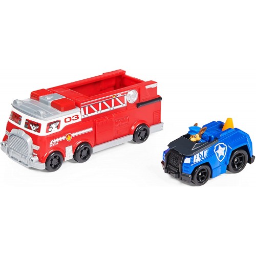 Spin Master Paw Patrol True Metal Team Set of 2 Fire Truck and Police Car with Chase Toy (6063231)