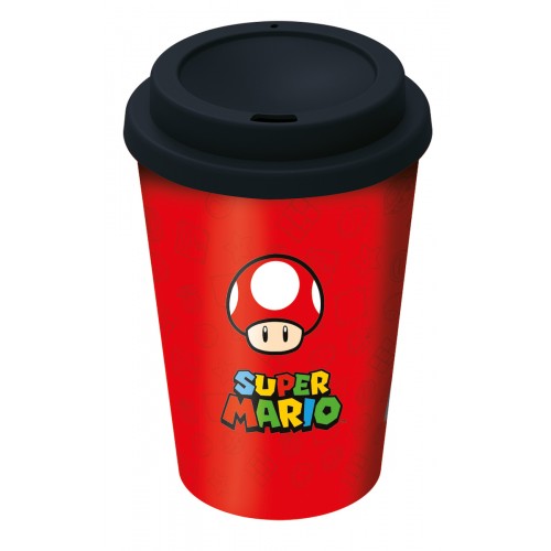 Stor Super Mario Small Plastic Double-Walled Coffee Tumbler (390ml) (01378) Stor Super Mario Small Plastic Double-Walled Coffee Tumbler (390ml) (01378)