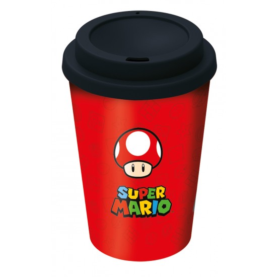 Stor Super Mario Small Plastic Double-Walled Coffee Tumbler (390ml) (01378) Stor Super Mario Small Plastic Double-Walled Coffee Tumbler (390ml) (01378)